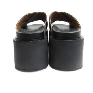 MARNI クロスベルト サンダル レザー 厚底 38 ブラック