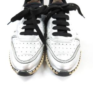 TOD'S ジュート メタリック スニーカー 36.5 シルバーカラー