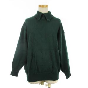 SPORTS ヴィンテージ ニット セーター 長袖 ボタンダウン ウール M グリーン