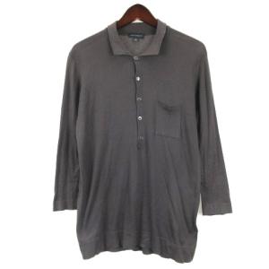 ニット ポロシャツ カットソー グレー M 230522E