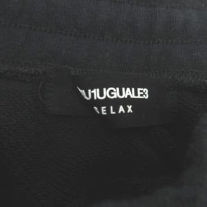 1PIU1UGUALE3 スウェット ジョガーパンツ プリント ブラック M 230605E