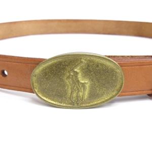 RALPH LAUREN レザー ベルト ロゴバックル ライトブラウン 65