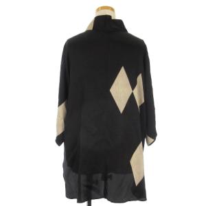 Y's ヨウジヤマモト CUPRO WRINKLE DIAMOND PATTERN BLOUSE シャツ ブラウス 七分袖 シワ加工