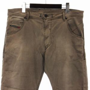 DIESEL KROOLEY ジョグジーンズ デニム パンツ リペア加工 USED加工 ブラウン W36