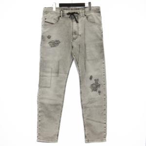 NARROT-NE ジョグジーンズ デニム パンツ リペア加工 イージー グレー W32