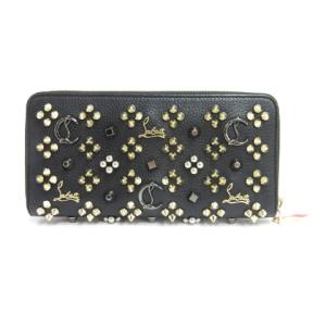 Christian Louboutin Panettone wallet スタッズ ラウンドファスナー 長財布 ブラック