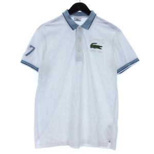 ポロシャツ 半袖 鹿の子 ワニワッペン コットン 4 ホワイト系