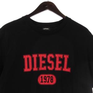 DIESEL ロゴ Tシャツ カットソー 半袖 プリント コットン ブラック L
