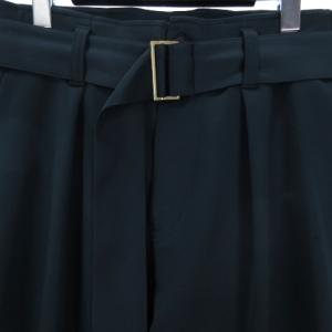 CULLNI 17AW ベルトパンツ スラックス 1 ダークグリーン 17-AW-015