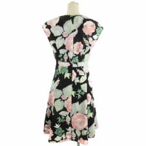 Diagram ワンピース ひざ丈 ノースリーブ 花柄 36 ブラック系 230630E