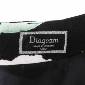 Diagram ワンピース ひざ丈 ノースリーブ 花柄 36 ブラック系 230630E