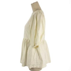 FREAK'S STORE ブラウス カットソー 五分袖 プルオーバー ギャザー ホワイト F