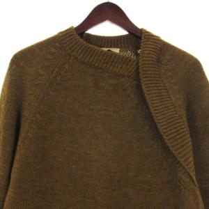 BOTTEGA VENETA ニット 長袖 ローゲージ 畔編み ウール イタリア製 マスタード系 48