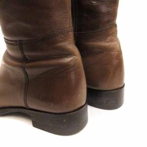 MARGARET HOWELL IDEA ロング ブーツ サイドジップ 24cm ブラウン 230706E 靴