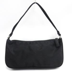 PRADA ナイロン ハンド バッグ ポーチ 三角プレート イタリア製 ブラック