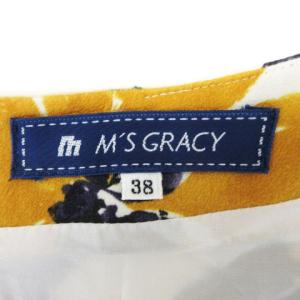 M'S GRACY 花柄 ワンピース 長袖 バルーン 38 イエロー系 230804E GY06