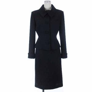 スーツ セットアップ ジャケット ブルゾン スカート ひざ丈 ブラック 38