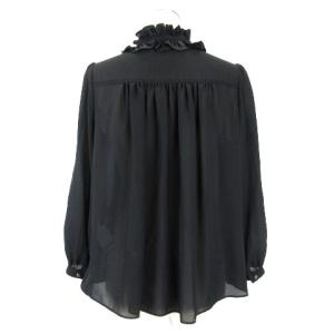 Lois CRAYON フリル ブラウス シフォン 長袖 プルオーバー ブラック M 230804E