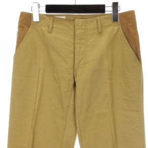 Alexander McQueen センタープリーツ パンツ コットン イタリア製 ベージュ