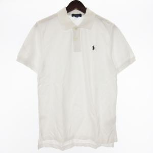 ポロシャツ 半袖 コットン L ホワイト