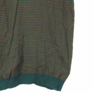 JOHN SMEDLEY ポロシャツ ニット 半袖 ボーダー コットン 英国製 グリーン S