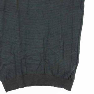 JOHN SMEDLEY ポロシャツ ニット 半袖 ボーダー コットン 英国製 グレー S