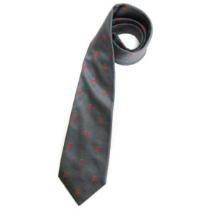 ネクタイ レギュラー てんとう虫柄 シルク グレー 230810E