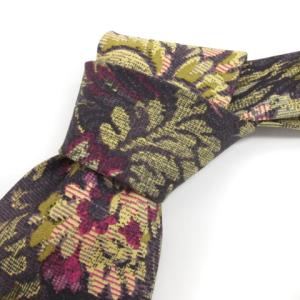 ネクタイ ワイド ジャガード 総柄 シルク イタリア製 マルチカラー パープル
