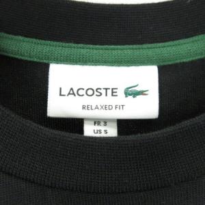 LACOSTE ヘビーウェイト ブランドネームロゴ Tシャツ 半袖 3 ブラック 230821E