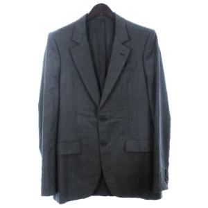 BOTTEGA VENETA セットアップ スーツ テーラード ジャケット シングル スラックス パンツ グレンチェック ウール イタリア製 グレー 48