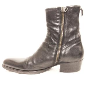 BUTTERO ヒールブーツ サイドジップ レザー イタリア製 ブラック