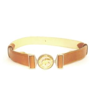 HUNTING WORLD ビットベルト レザー ロゴ ブラウン GY11