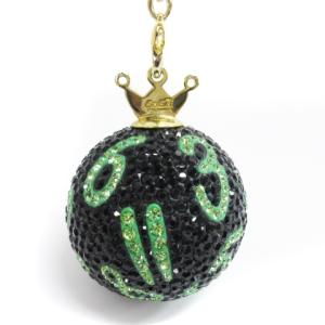 GaGa MILANO ガガボール キーホルダー チャーム ラインストーン ブラック GY13