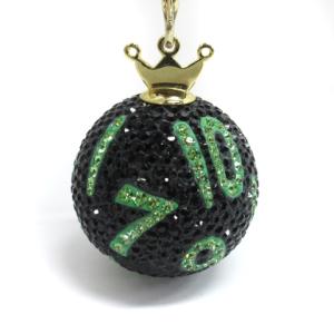 GaGa MILANO ガガボール キーホルダー チャーム ラインストーン ブラック GY13