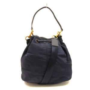 TORY BURCH ショルダーバッグ 巾着 2WAY ネイビー 230905E 鞄 GY13