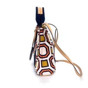 TORY BURCH ショルダーバッグ トート 2WAY ジオメトリック柄 総柄 オレンジ ネイビー GY13