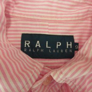 RALPH LAUREN ボタンダウン シャツ 長袖 ストライプ 9 ピンク 230914E