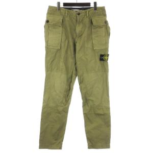 711530606 ワークパンツ カーゴパンツ ロゴパッチ W31 カーキ