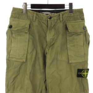 STONE ISLAND 711530606 ワークパンツ カーゴパンツ ロゴパッチ W31 カーキ