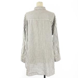 Spick&Span 23SS コットンリネン ルーズシャツ 長袖 ストライプ 23050200305120 グレー F