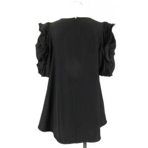 LANVIN en Bleu ダブルクロス フリルスリーブ ブラウス 38 ブラック 230928E