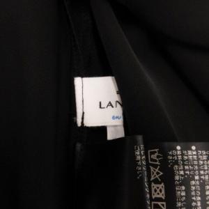 LANVIN en Bleu ダブルクロス フリルスリーブ ブラウス 38 ブラック 230928E