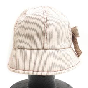 CHANEL キャスケット リボン ストライプ M ベージュ