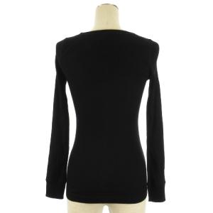 HYKE リブニット カットソー 長袖 コットン ブラック