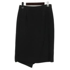 GRACE CONTINENTAL フリル ジョーゼット スカート 36 ブラック 2301006E