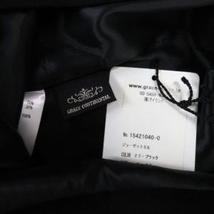 GRACE CONTINENTAL フリル ジョーゼット スカート 36 ブラック 2301006E
