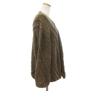 JURGEN LEHL カーディガン 長袖 編込み 無地 コットン 茶系 ブラウン M
