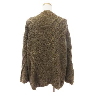 JURGEN LEHL カーディガン 長袖 編込み 無地 コットン 茶系 ブラウン M