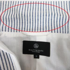 BEAUTY&YOUTH UNITED ARROWS ストライプ ジャケット ホワイト ネイビー S 231012E
