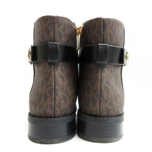 MICHAEL KORS CARMEN FLAT BOOTIE 総柄 ショート ブーツ ブーティ 8M ブラウン ブラック 231012E